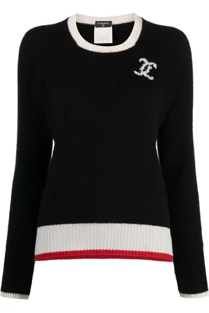 CHANEL Suéter de cachemira con logo CC 1996