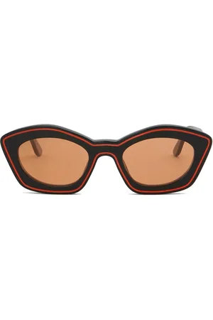 Marni Lentes de sol con armazón ovalada y logo estampado