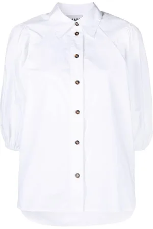 Ganni Camisa con mangas farol