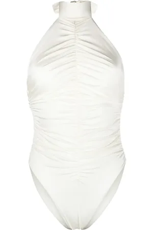 Noire Swimwear Traje de baño fruncido con cuello halter