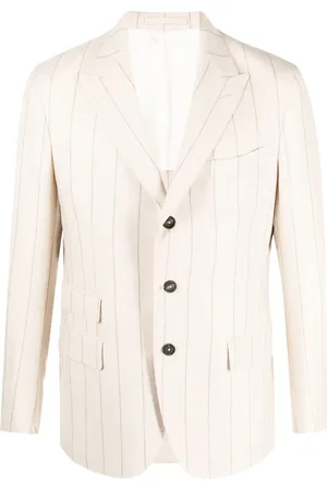 ELEVENTY Blazer con botones y rayas diplomáticas estampadas