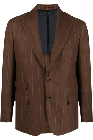 ELEVENTY Blazer con botones y rayas diplomáticas estampadas