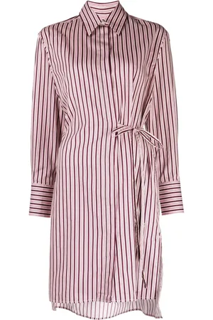 Maison Kitsuné Vestido corto estilo camisa con rayas estampadas