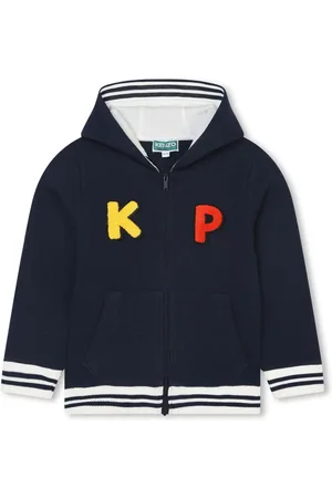 Kenzo Hoodie tejida con motivo en intarsia y cierre