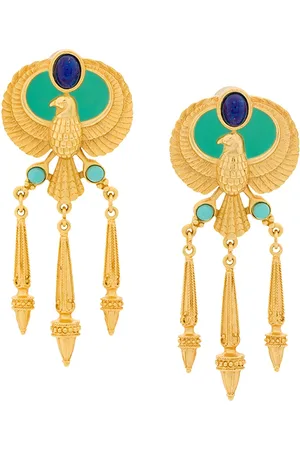 Susan Caplan 1990s Vintage Elizabeth Taylor Egyptian Earrings
