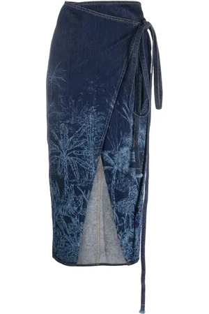 Alanui Falda de mezclilla Jungle Toile de Jouy