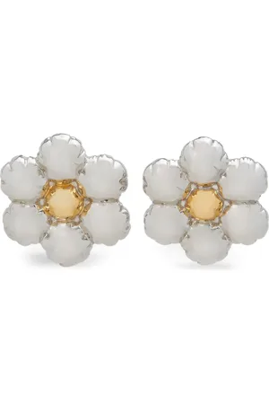Marni Aretes de clip con motivo floral