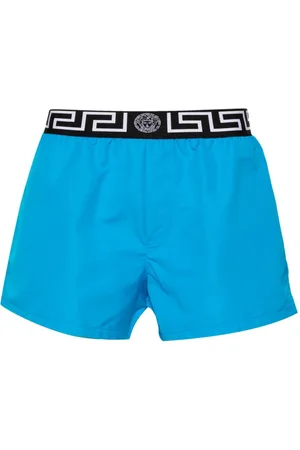 VERSACE Shorts de playa con pretina Greca
