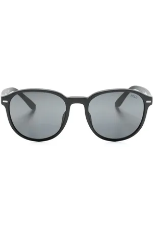 Ralph Lauren Lentes de sol con armazón redonda y logo grabado