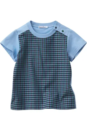 Familiar Playera con motivo de cuadros gingham