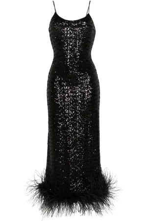 Oseree Vestido largo con detalles de lentejuelas