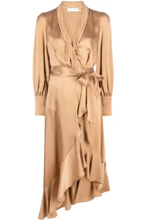 ZIMMERMANN Vestido midi de seda manga larga