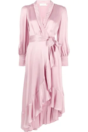 ZIMMERMANN Vestido midi de seda manga larga