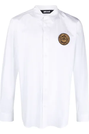 Roberto Cavalli Camisa con parche Tigre Head