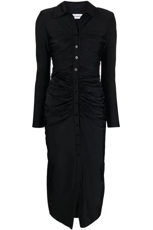 Self-Portrait Vestido midi con cuello italiano
