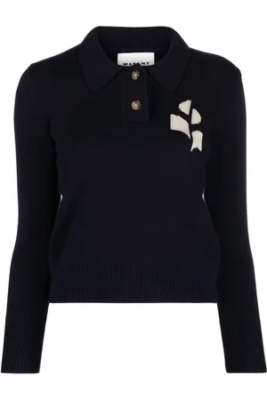 Marant Etoile Playera tipo polo con logo Nola en intarsia