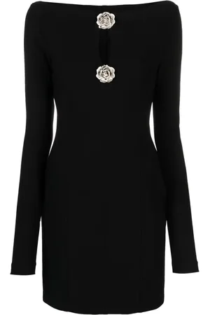 BLUMARINE Vestido corto con broche de rosa
