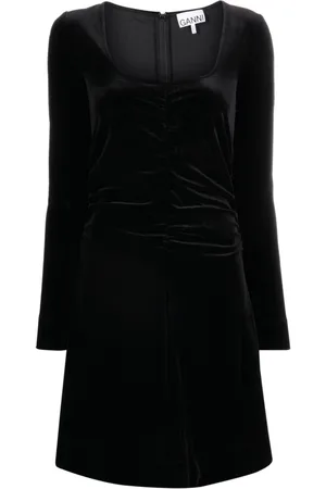 Ganni Vestido corto con diseño fruncido