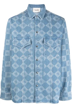 Nanushka Camisa de mezclilla con monograma estampado