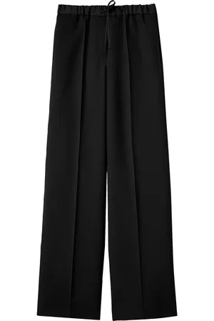 Jil Sander Pantalones rectos con cordones en la pretina