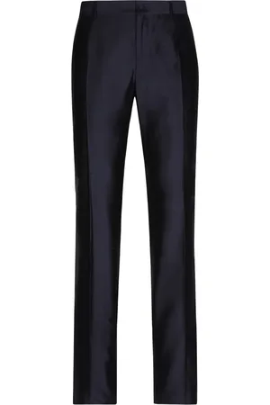 Dolce & Gabbana Pantalones de vestir de seda con pinzas