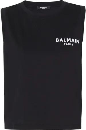 Balmain Top con logo afelpado