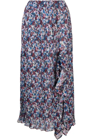 Ganni Falda midi con diseño plisado y estampado floral