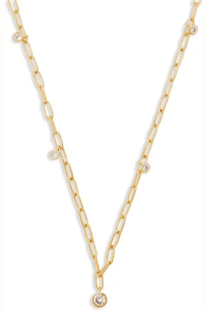 Kenneth Jay Lane Collar bañado en oro con dije de circonita