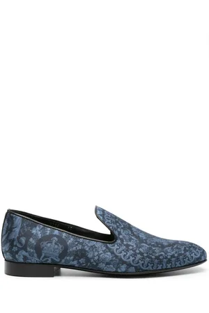 VERSACE Slippers de seda con estampado Barroco