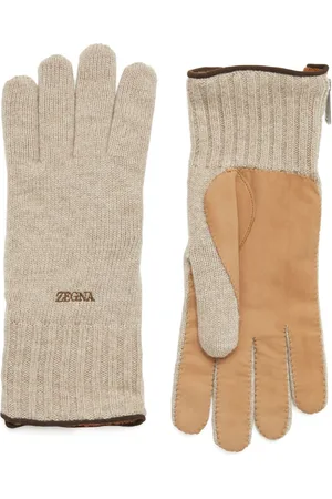 Ermenegildo Zegna Guantes de cachemira con logo bordado