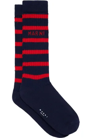Marni Calcetines tejidos de canalé con motivo de rayas