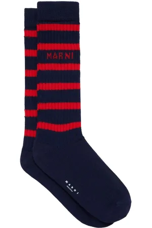 Marni Calcetines tejidos de canalé con motivo de rayas