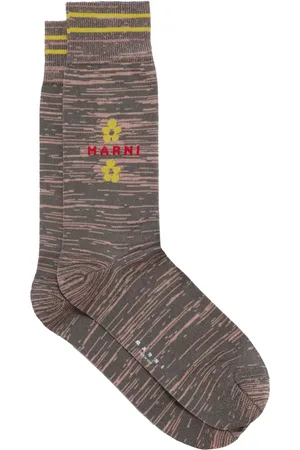 Marni Calcetines con logo en intarsia y detalle de rayas