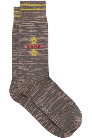 Marni Calcetines con logo en intarsia y detalle de rayas