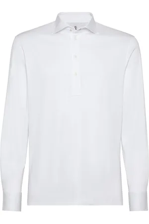 Brunello Cucinelli Playera tipo polo con mangas de camisa