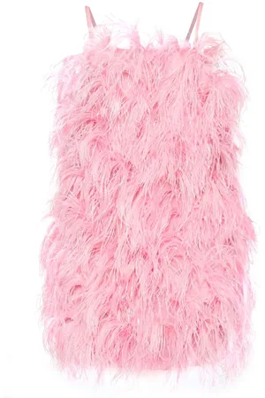 Msgm Vestido corto con plumas de avestruz