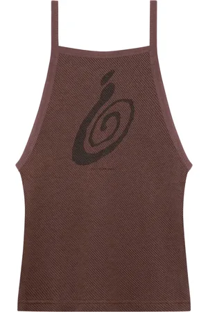 Courrèges Camiseta de malla con estampado GG