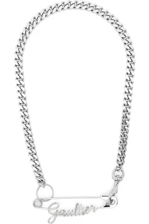 Jean Paul Gaultier Collar de cadena con placa del logo