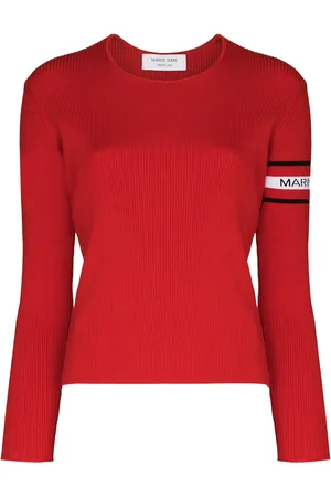 Marine Serre Suéter con logo en intarsia