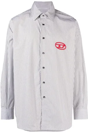 Diesel Camisa con logo bordado y motivo de rayas