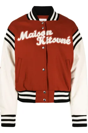 Maison Kitsuné Chamarra bomber con paneles y aplique del logo