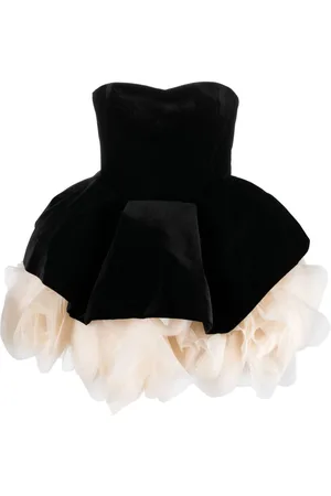 Ana Radu Vestido corto con capa de pétalo