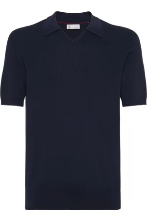 Brunello Cucinelli Suéter estilo playera tipo polo tejido de canalé
