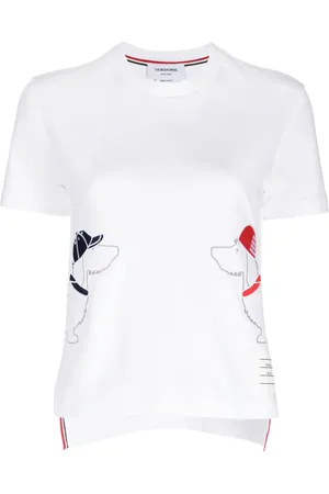 Thom Browne Playera con perro bordado