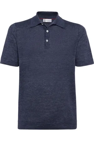 Brunello Cucinelli Playera tipo polo texturizada con cuello de canalé