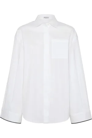 Brunello Cucinelli Playera con bordes en contraste