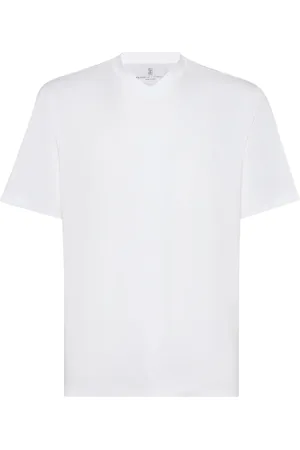 Brunello Cucinelli Playera manga corta con cuello en V