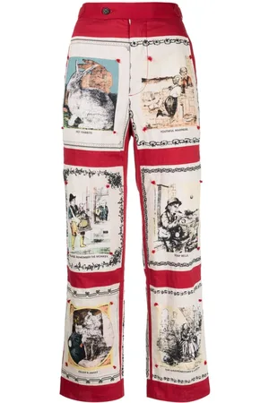 BODE Pantalones con tiro alto y estampado gráfico