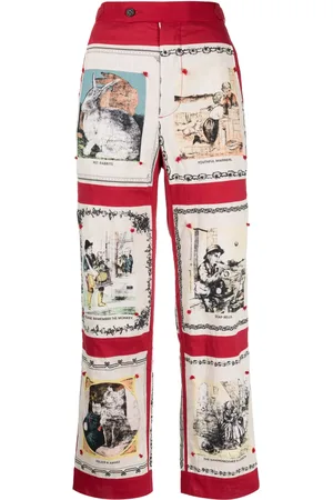 BODE Pantalones con tiro alto y estampado gráfico