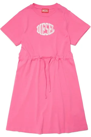 Diesel Vestido con moño en la cintura y logo estampado